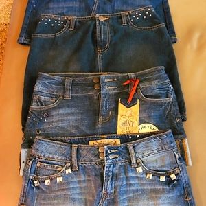 Lot (4) Denim Skirts - Juniors (sizes 1, 3, & 5/6)
